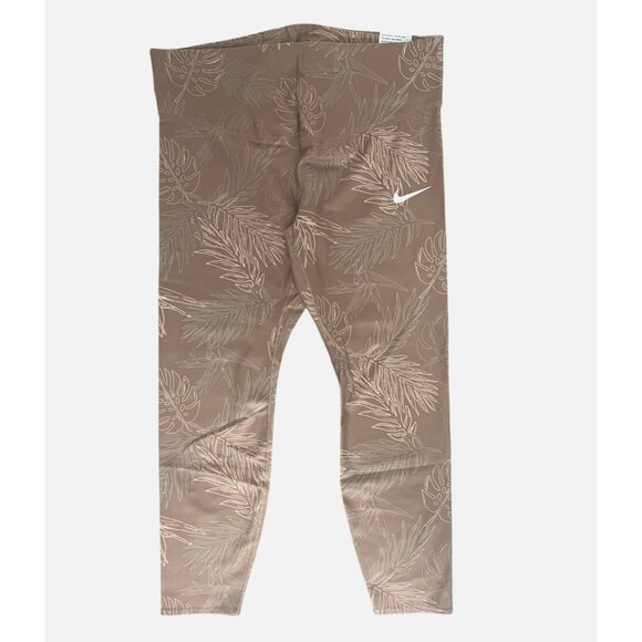 Nike One Luxe Dri-Fit 7/8 Length Mid Rise Leggings 1X Tight Fit Tropical Print - Picture 10 of 11